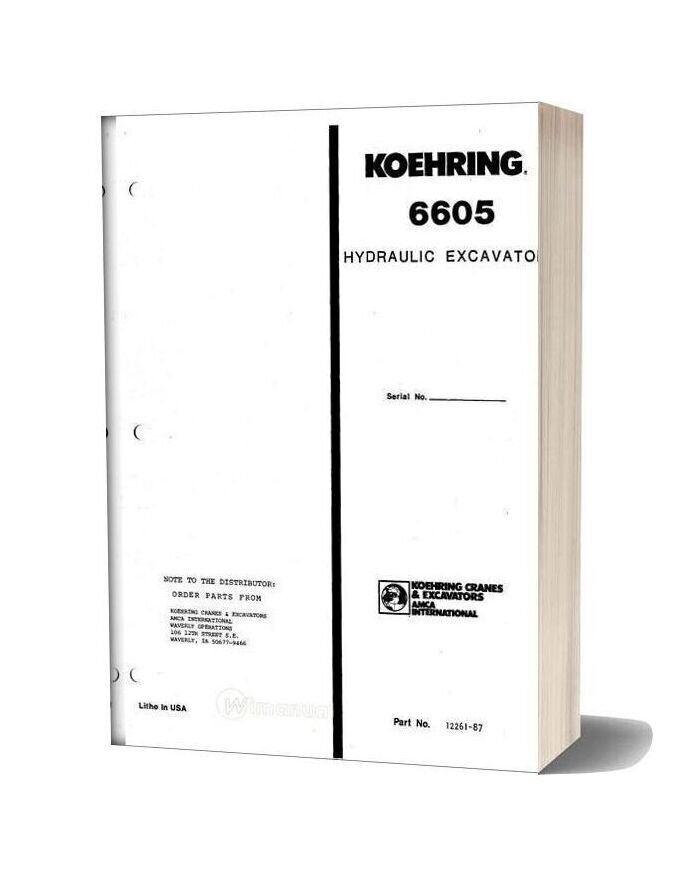 Koehring And Bantam Excavators 6605 Parts Book 108301