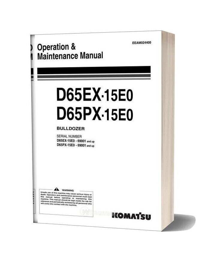 Komatsu Bulldozer D65ex Px 15 E0 Operation Maintenance Manual