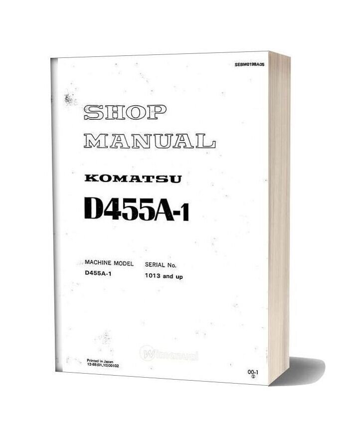 Komatsu Bulldozers D455a 1 Shop Manual