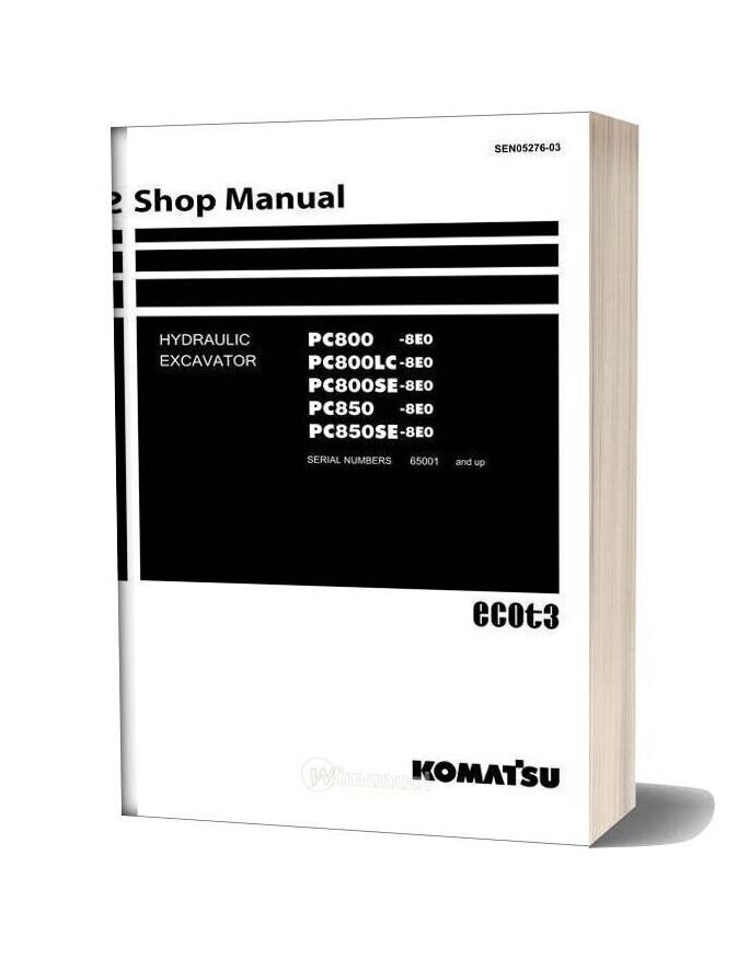 Komatsu Crawler Excavator Pc800 8e0 Shop Manual