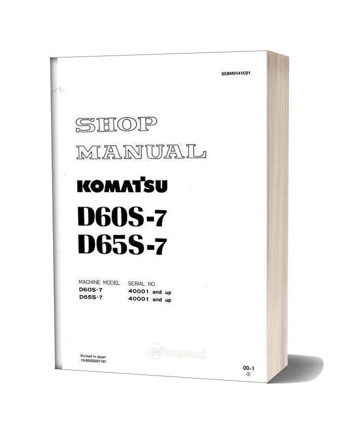 Komatsu Crawler Loader D60s 7 Shop Manual