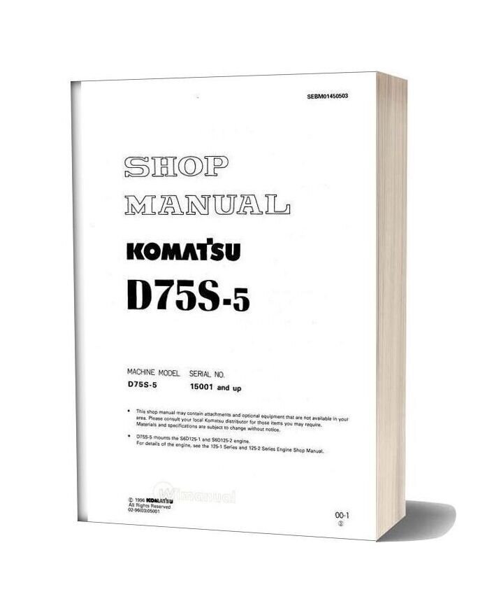 Komatsu Crawler Loader D75s 5 Shop Manual