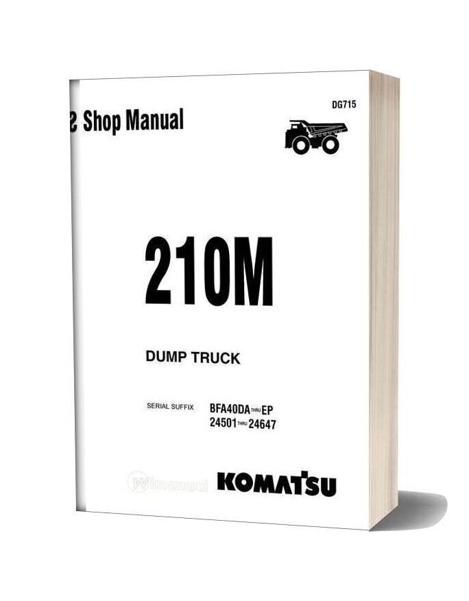 Komatsu Dump Truck 210m Dg715 Shop Manual