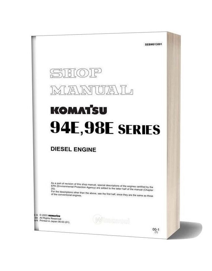 Komatsu Engine 4d94e 1 Workshop Manuals