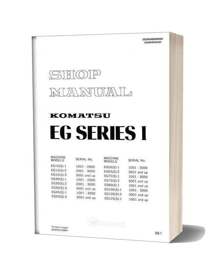Komatsu Engine Generator Eg15 3 Shop Manual