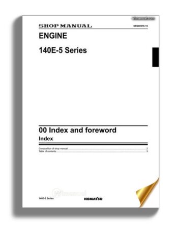 Komatsu Engine Saa6d140e 5 Workshop Manuals