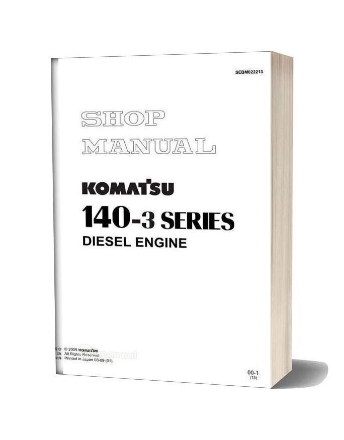 Komatsu Engine Sda6d140e 3 Workshop Manuals