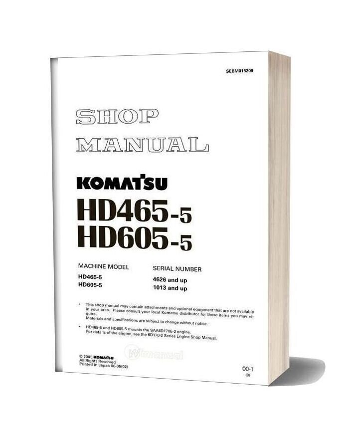 Komatsu Hd465 Hd605 5 Shop Manual