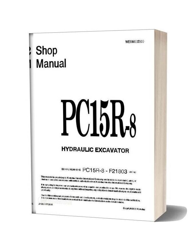 Komatsu Hydraulic Excavator Pc15r8 (2) Shop Manual