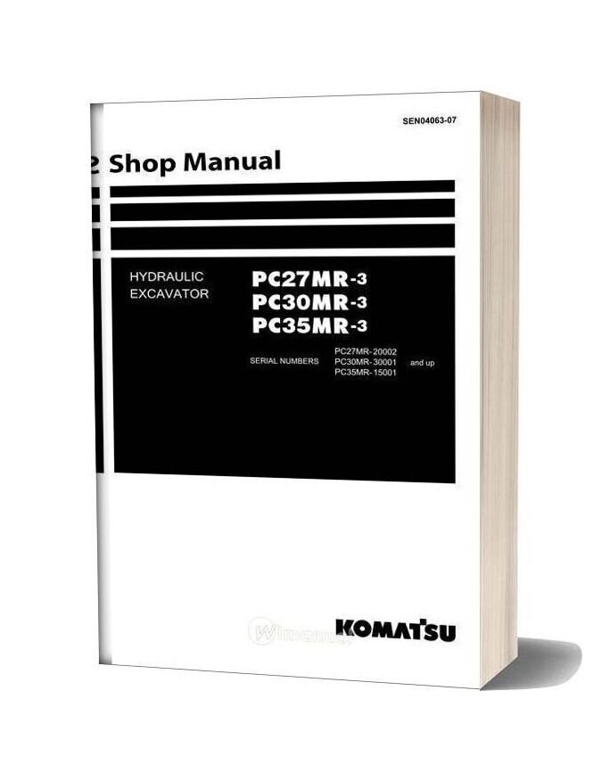 Komatsu Hydraulic Excavator Pc35mr3 Shop Manual