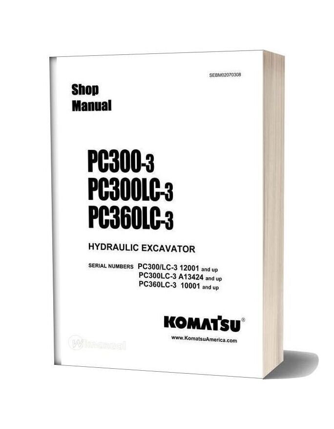 Komatsu Hydraulic Excavator Pc360 3 Shop Manual