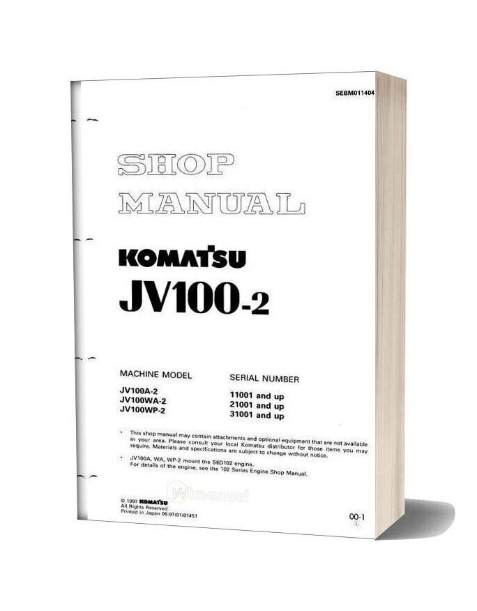 Komatsu Jv100 2 Shop Manual