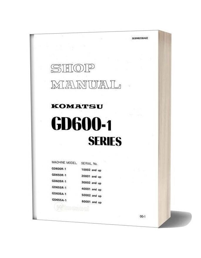 Komatsu Motor Grader Gd605r 1 Shop Manual