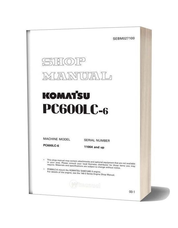 Komatsu Pc 600 6 Shop Manual