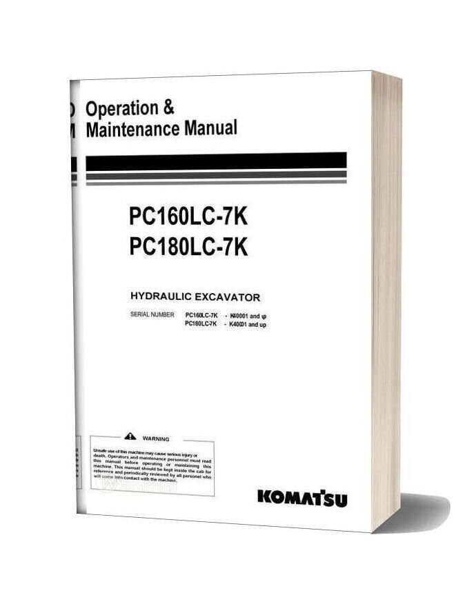 Komatsu Pc160lc 7k Operation & Maintenance Manual