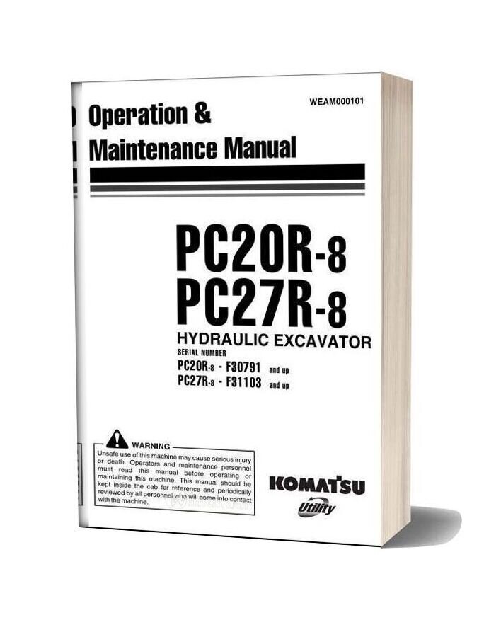 Komatsu Pc20r 8 Pc27r 8 Operation And Maintenance Manual