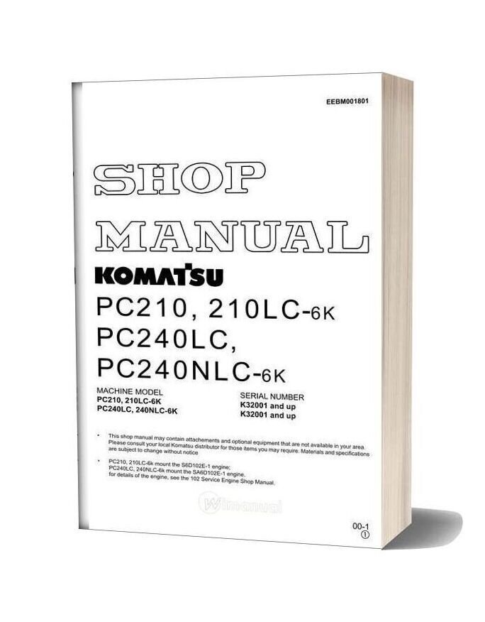Komatsu Pc210 210lc 240lc 240nlc 6k Shop Manual