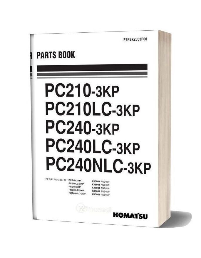 Komatsu Pc210 Pc240 3kp Parts Book