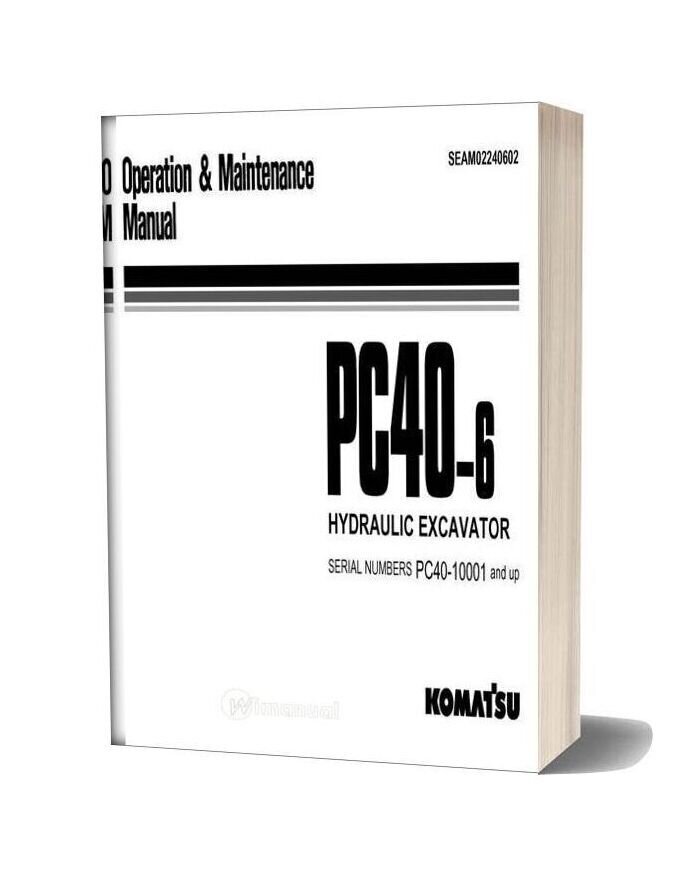 Komatsu Pc40 6 Operation And Maintenance Manual