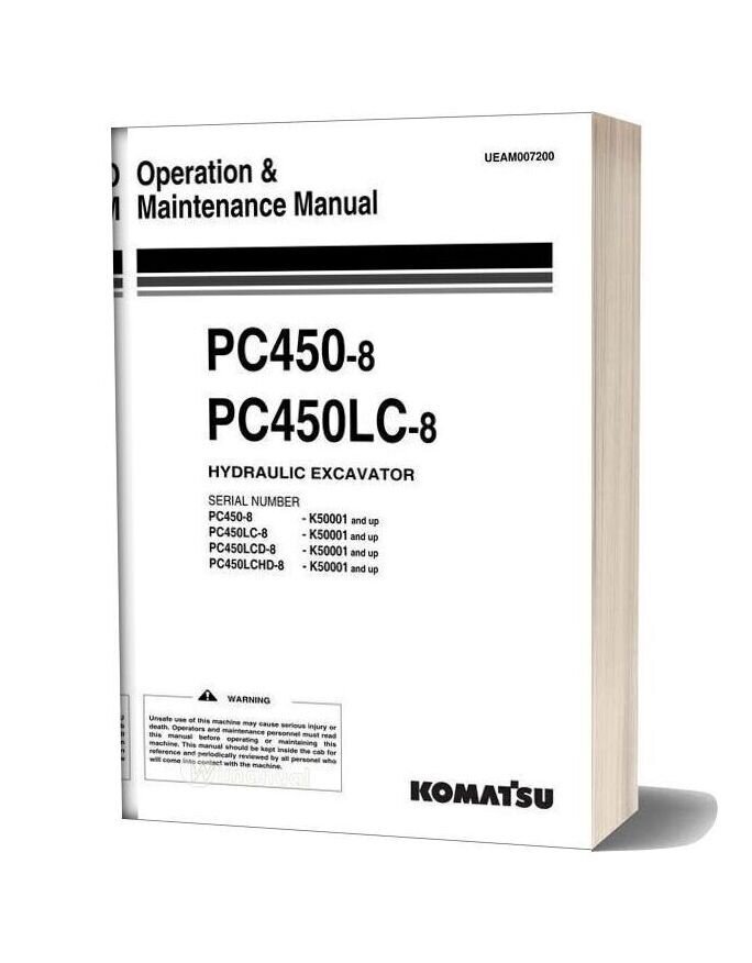 Komatsu Pc450 450lc 8 Operation Maintenance Manual