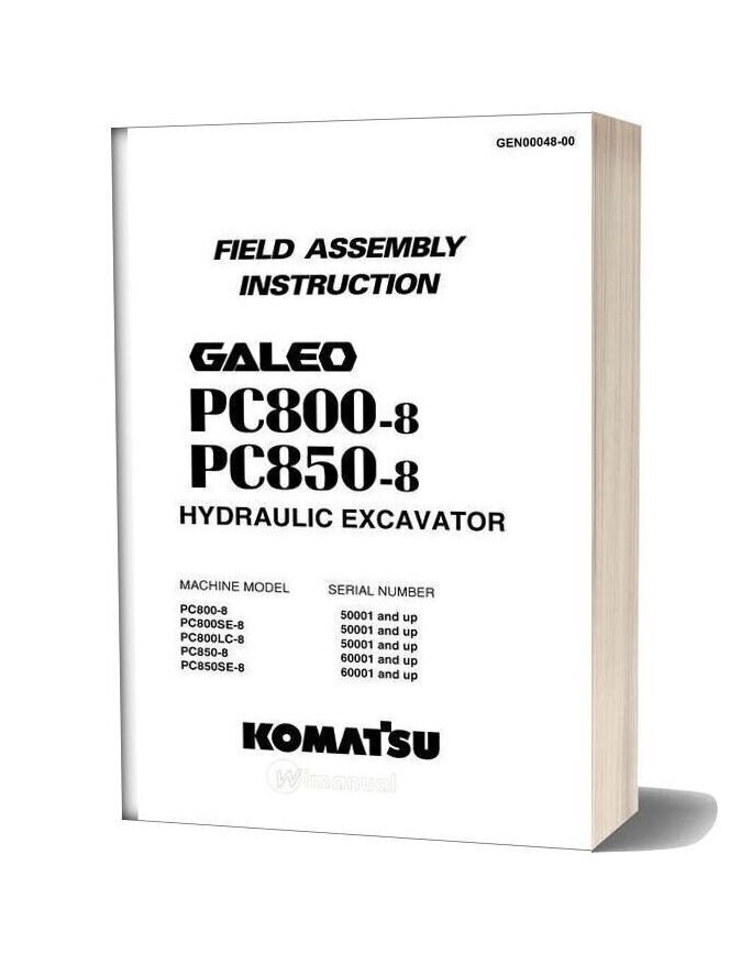 Komatsu Pc800 850 8 Field Assembly Instruction