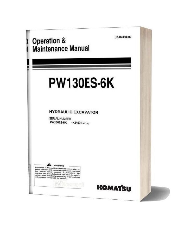 Komatsu Pw130es 6k Operation Maintenance Manual