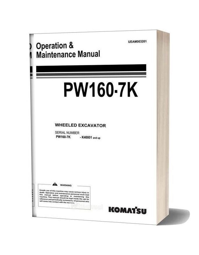 Komatsu Pw160 7k Operation Maintenance Manual