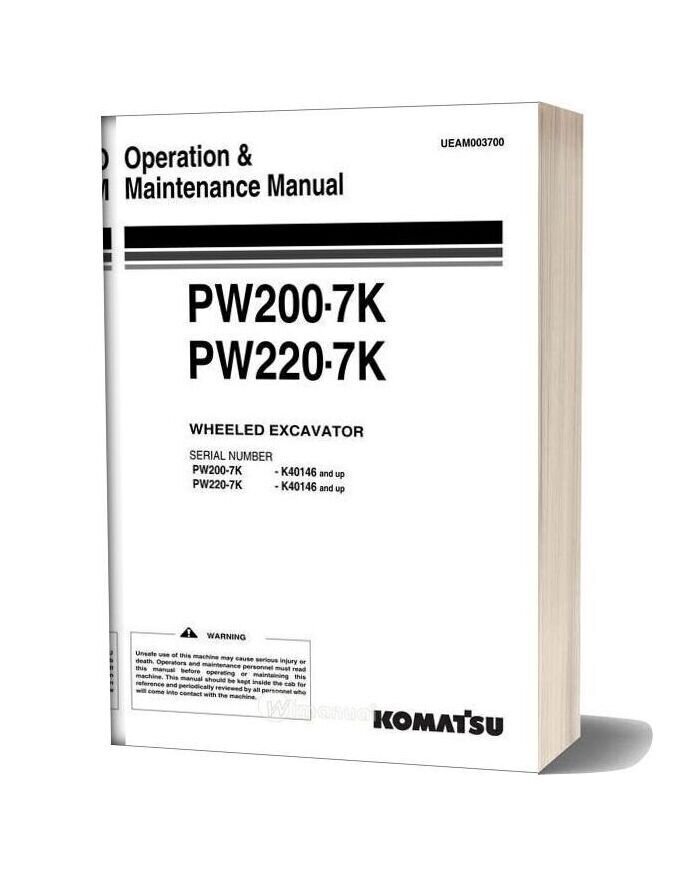 Komatsu Pw20 2200 7k Operation Maintenance Manual