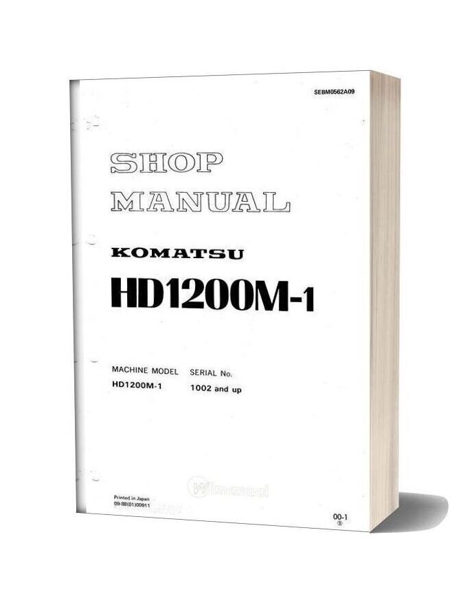 Komatsu Rigid Dump Trucks Hd1200m 1 Shop Manual