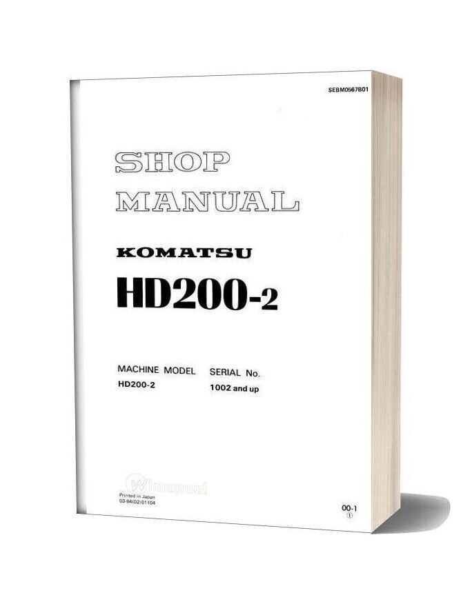 Komatsu Rigid Dump Trucks Hd200 2 Shop Manual