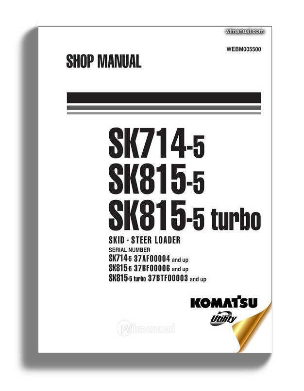 KOMATSU SK714-5 SHOP OPERATING MAINTENANCE 815-5 Turbo Manual PDF on CD 
