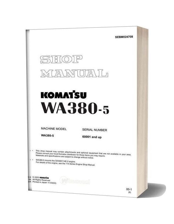Komatsu Wa380 5 Shop Manual