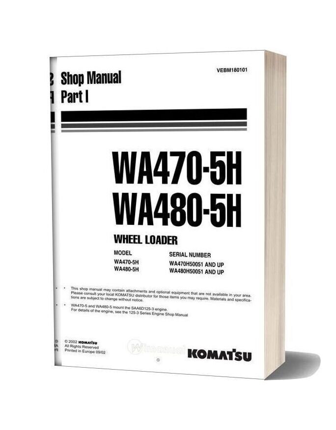 Komatsu Wa470 480 5h Shop Manual Part 1