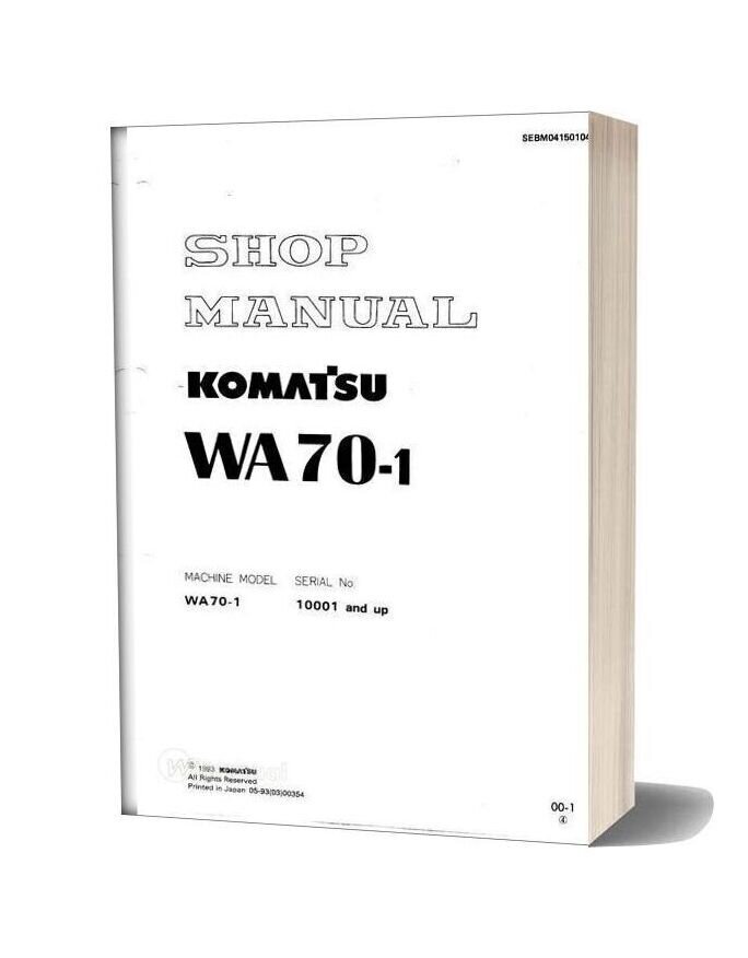 Komatsu Wa70 1 Shop Manual