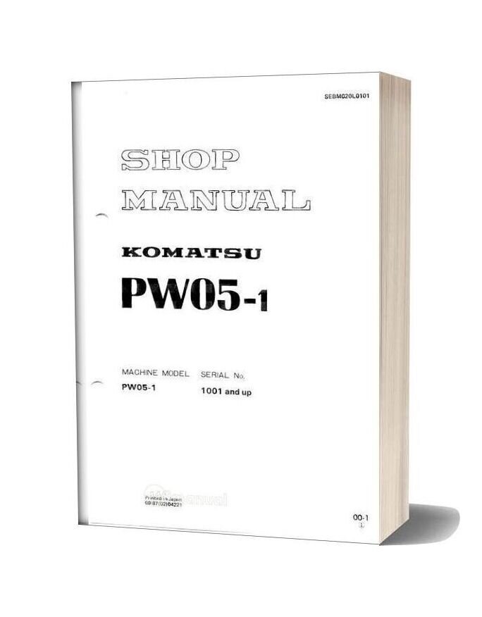 Komatsu Wheeled Excavators Pw05 1 Shop Manual