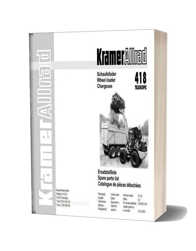 Kramer 418 Teleskopic Serie 1 Spare Parts