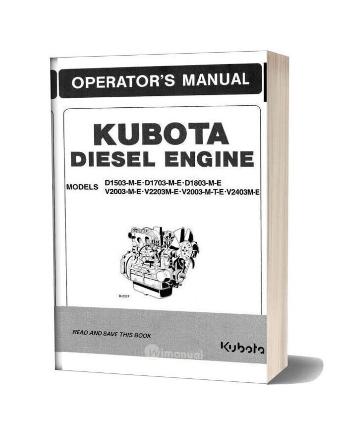 Kubota Diesel Engine Operation S Manual