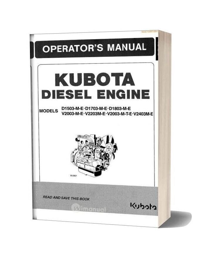 Kubota Diesel Engine Operators Manual-30k14503
