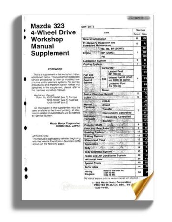 Mazda 323 Bg 4wd Workshop Manual