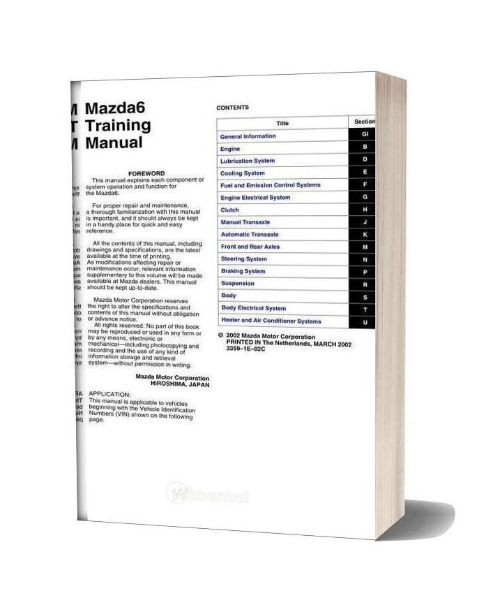 Mazda 6 Training Manual