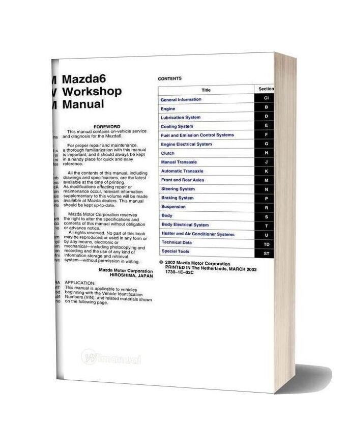 Mazda 6 Workshop Manual-18m14791
