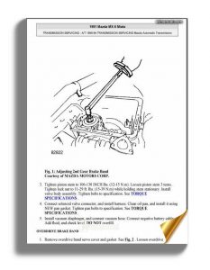 Mazda Mx5 Miata 1990 1994 Transmission Service Repair Manual