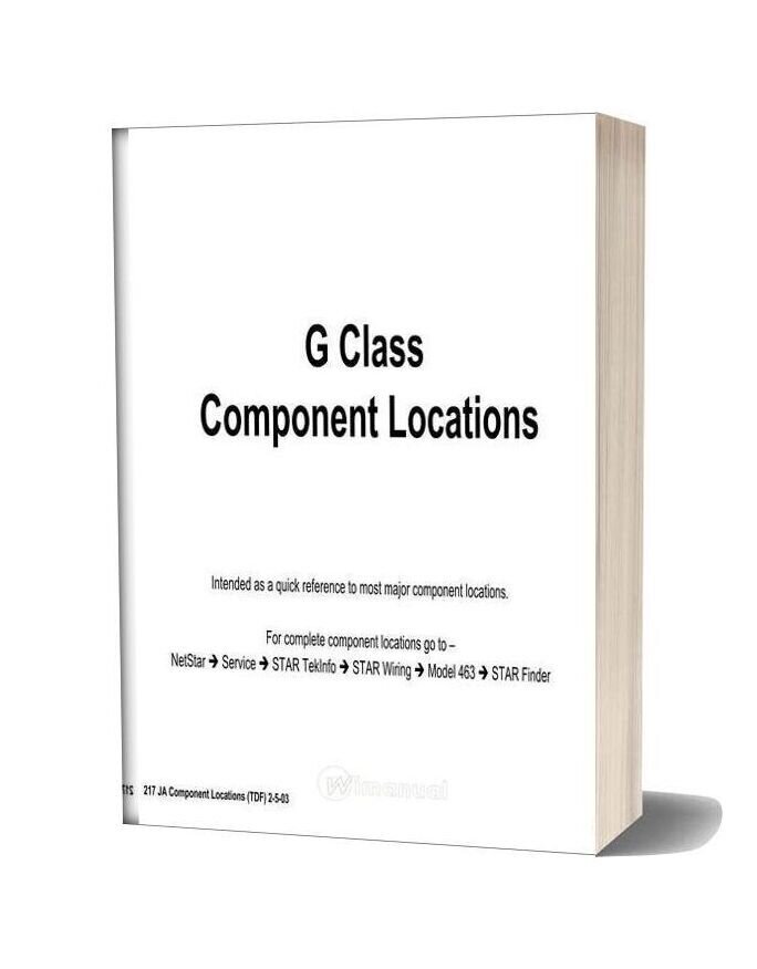 Mercedes Benz Technical Training 217 Ja G Class Component Locations