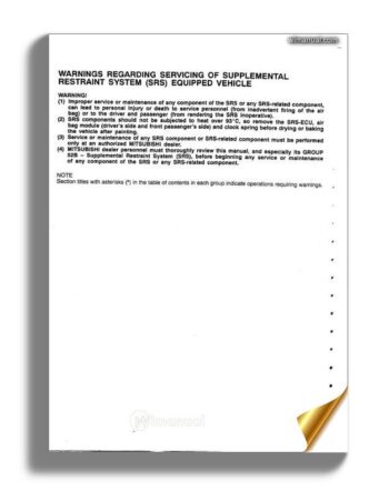 Mitsubishi Fto 1998 Volume 1 Workshop Manual