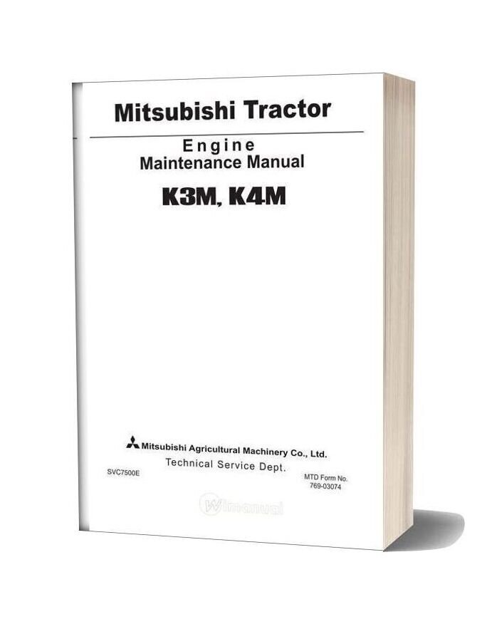 Mitsubishi K3m K4m Maintenance Manual