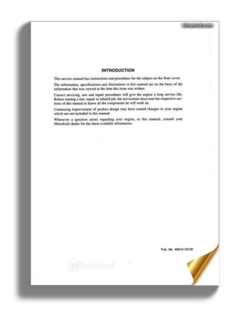 Mitsubishi Sl Engine Service Manual