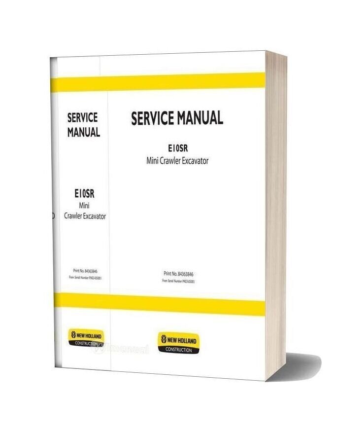 New Holland Excavator E10sr En Service Manual
