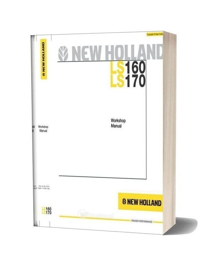 New Holland Skid Steer Loader Ls160 Ls170 En Service Manual