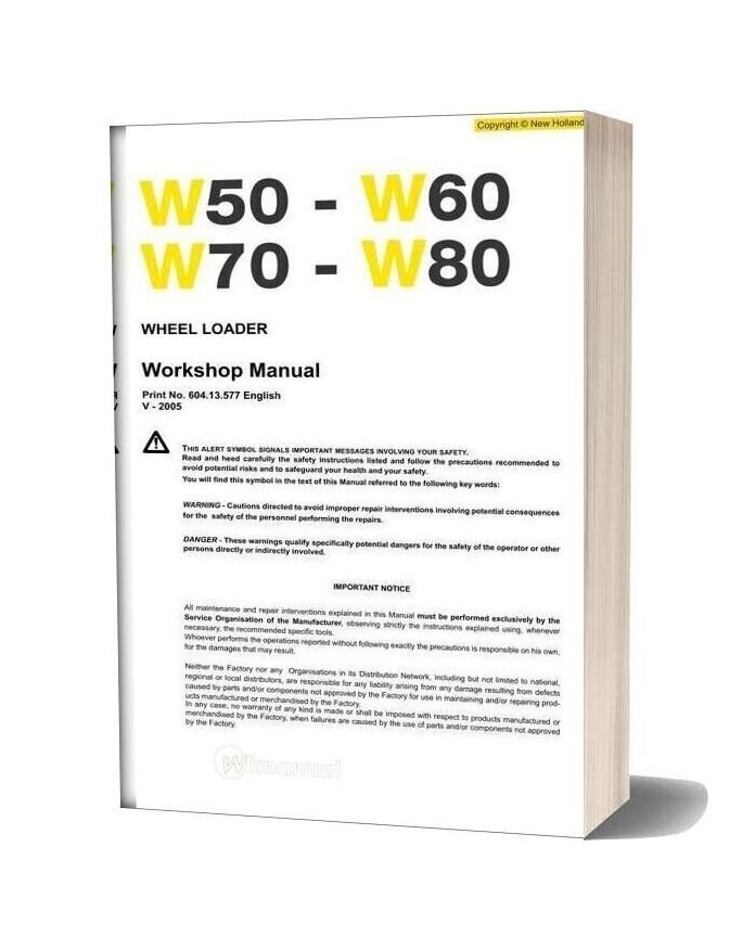 New Holland Wheel Loader W50 En Service Manual