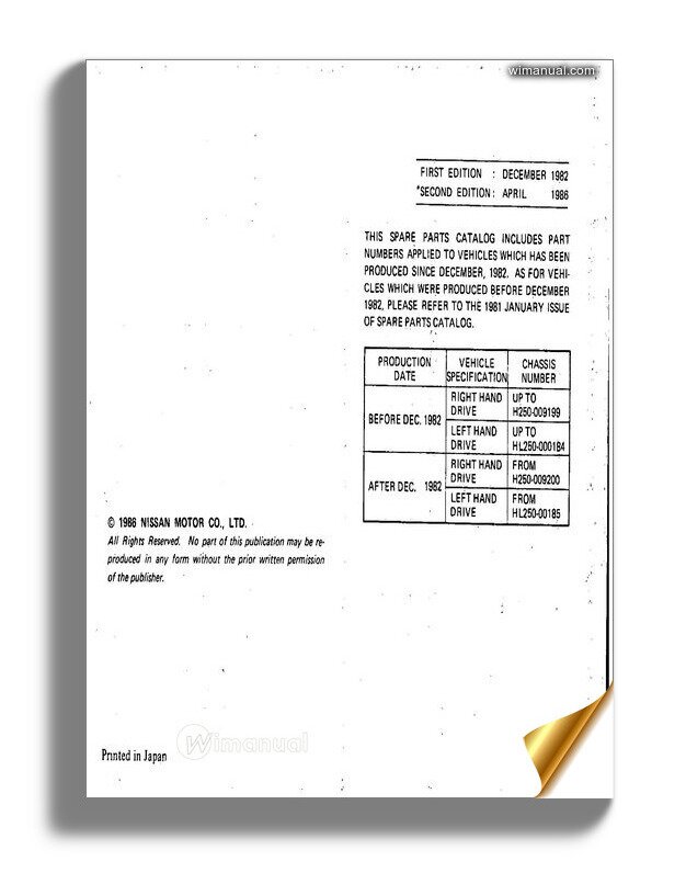 Nissan parts catalog